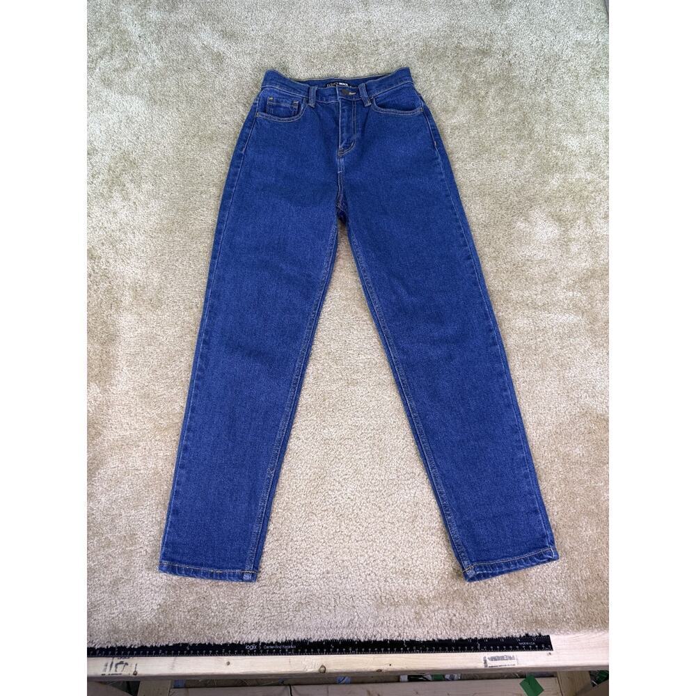 Fashion Nova Womens High Rise Mom Jeans Juniors 3 Stretch 26x28 D004